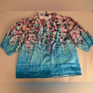 Floral Blue Blouse
